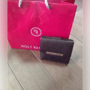 🌟100% AUTH Gucci Guccissima Leather Tribeca Wallet Brown woman credit card coin